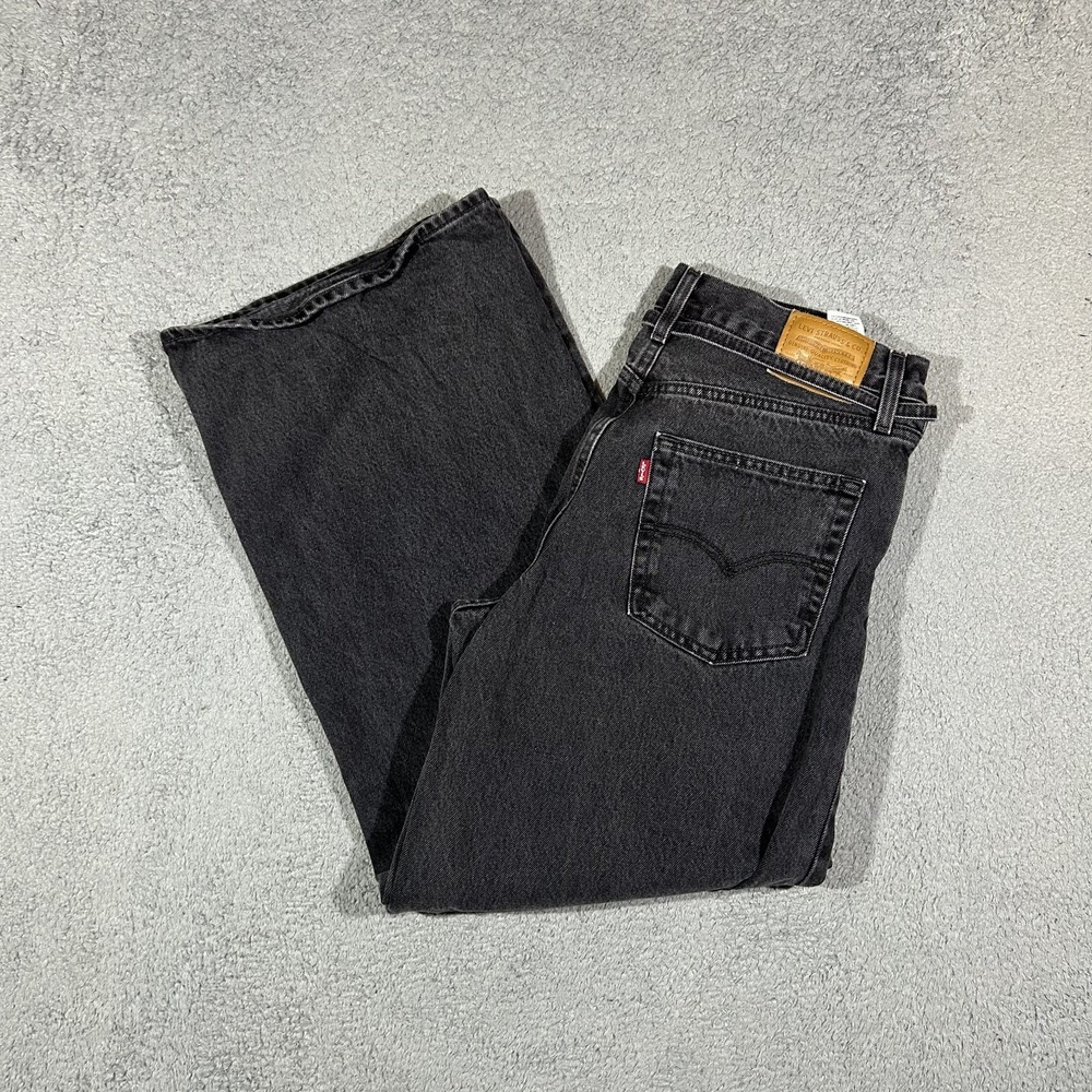 Levi's XL Straight Jeans Washed Black Women's 28 Wide Leg Baggy #3749